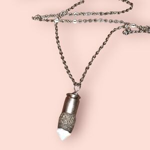 9mm bullet casing opalite silvertone necklace from Diamonds & Coal